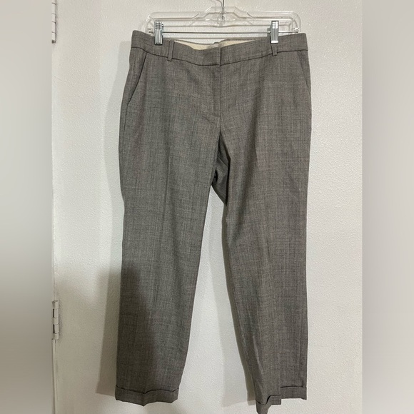 J.Crew gray slacks pants size 8 Café Capri 100 % wool business career - Picture 1 of 5